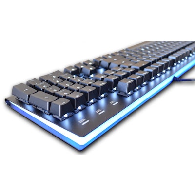 MK Fission RGB Acrylic White LED Backlit Mechanical Keyboard (Blue Cherry MX)