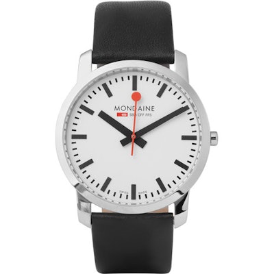 Mondaine - Simply Elegant Stainless Steel and Leather Watch