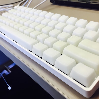109 keycaps white jelly pom ISO and ANSI