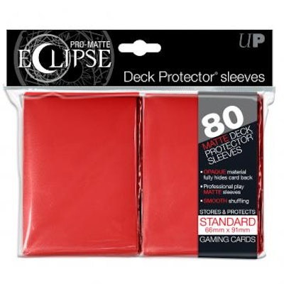 PRO-Matte Eclipse Red Standard Deck Protector sleeves 80ct, Ultra PRO
