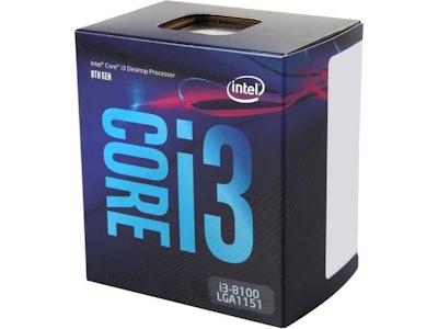 Intel Core i3-8100 Coffee Lake Quad-Core 3.6 GHz LGA 1151 (300 Series) 65W BX806