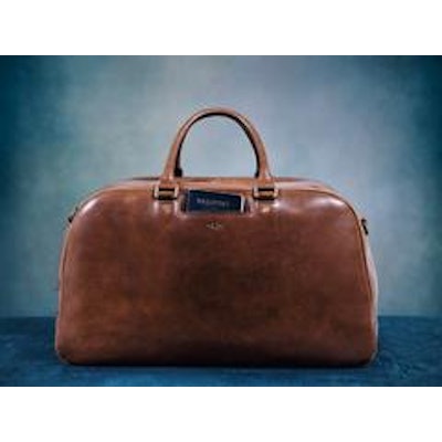 Satchel & Page Italian Leather Brown Weekender Bag