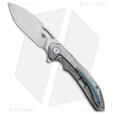 Bestech Knives ESKRA - Folding Knife | Gray + Blue | Blade HQ