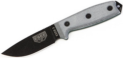 ESEE Knives ESEE-3P-B Plain Edge, Black Sheath, Clip Plate, Paracord  - KnifeCen