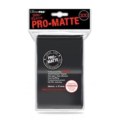 100ct Pro-Matte Black Standard Deck Protectors, Ultra PRO