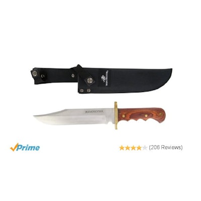 Winchester branded/Gerber made wooden handle Bowie Knife (8.57-Inch)