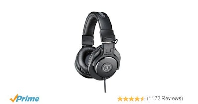 Amazon.com: Audio-Technica ATH-M30x Professional Monitor Headphones: Musical Ins
