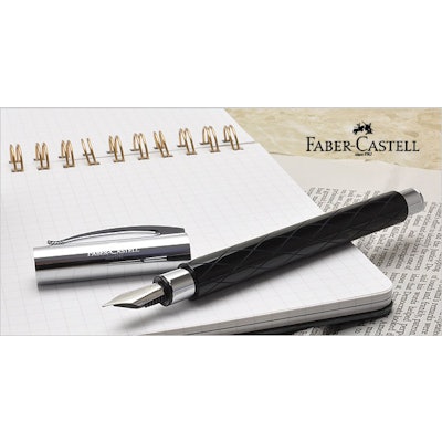 Faber-Castell Ambition Fountain Pen - Black Rhombus, Medium