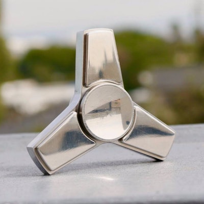 Zentri Fidget Spinner, Tri Stainless Steel with R188 Removable Bearing