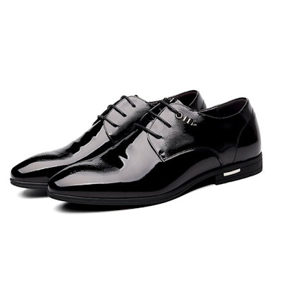 Men's Patent Leather Formal Derby Dress Shoes