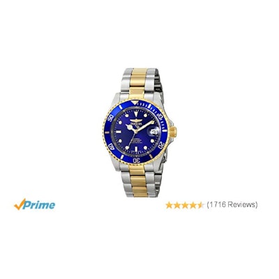 Amazon.com: Invicta Men's 8928OB Pro Diver 23k Gold-Plated and Stainless Steel T