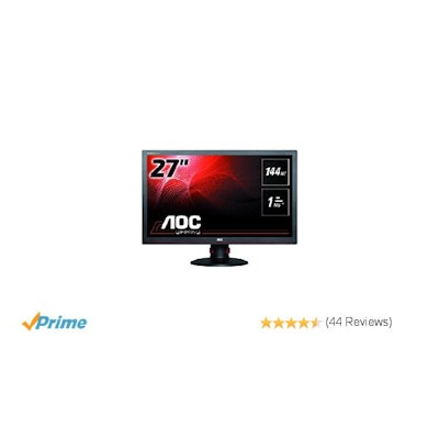AOC 27 inch 144 Hz LED Gaming Monitor, 1 ms Response Time, Height Adjust, Displa
