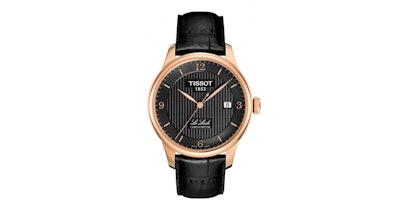 Tissot Le Locle Men's Automatic COSC Black Dial Watch with Black Leather Strap -