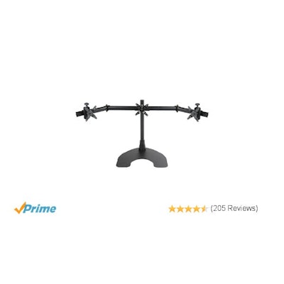 Amazon.com: Ergotech Triple Horizontal LCD Monitor Arm Desk Stand (100-D16-B03):
