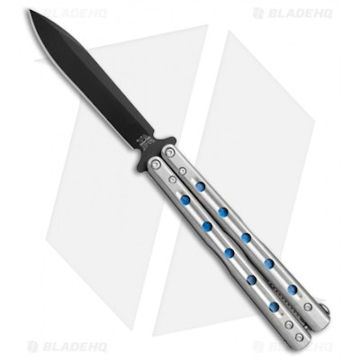 Flytanium V6 Customized Titanium Benchmade 51 Balisong Knife (4.25" Black) - Bla