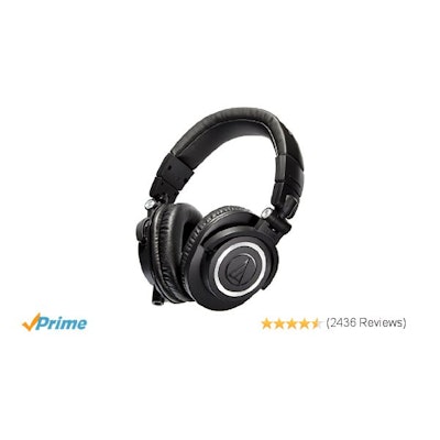 Audio-Technica ATH-M50x Professional Studio Monitor Headphones: Musi