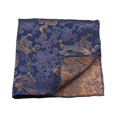 Chinese brocade blue bronze - Pocket squares