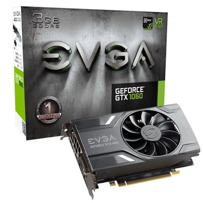 EVGA GeForce GTX 1060 GAMING, 03G-P4-6160-KR, 3GB GDDR5, ACX 2.0 (Single Fan)