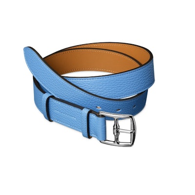 Etriviere 32 mm Blue Leather Belt | Hermès Belts