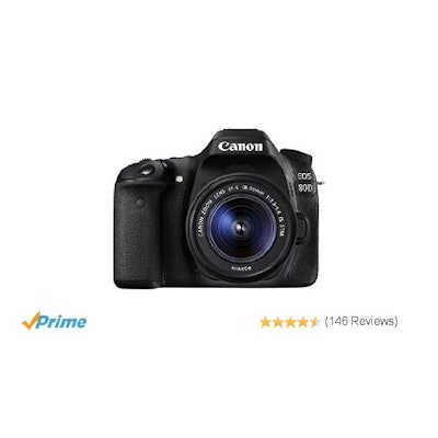 Amazon.com : Canon EOS 80D Digital SLR Kit with EF-S 18-55mm f/3.5-5.6 Image Sta