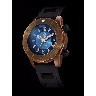 Abyss 3000m Bronze Diver Watch: Blue | Zelos Watches