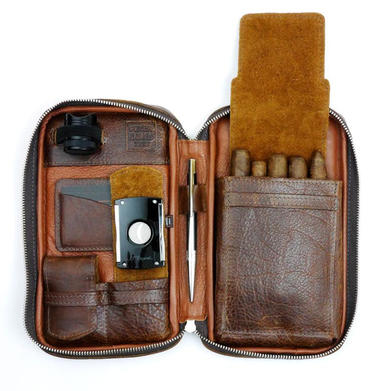 Nice cigar travel leather case Poll Drop