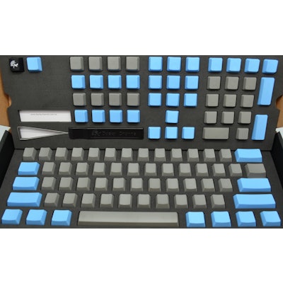 PBT Cherry MX Keycap Set - Blank Blue/Gray by Ducky
