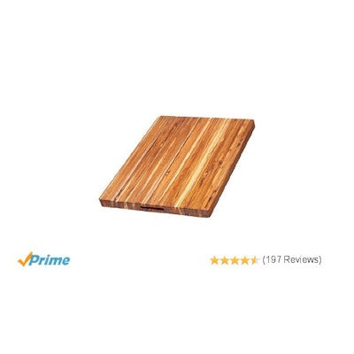Amazon.com: Teak Cutting Board - Rectangle Carving Board With Hand Grip (24 x 18