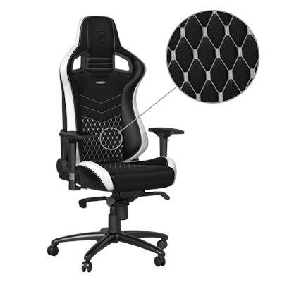 EPIC - Real Leather - Black/White/Red - noblechairs