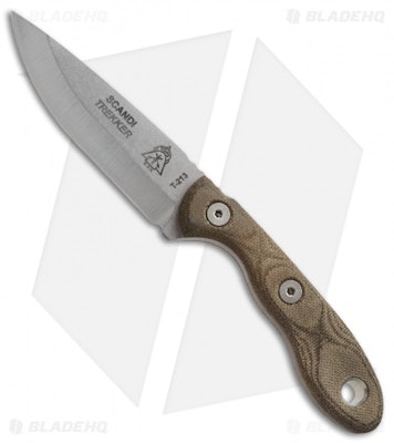 TOPS Knives Scandi Trekker Fixed Blade Knife (3.5" Stonewash) - Blade HQ