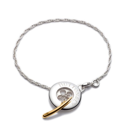 Sterling Silver Button Bracelet with Gold Needle – Button & Co.