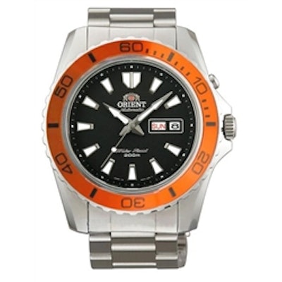 Orient Mako XL 21-Jewel Automatic Dive Watch with Orange Bezel #CEM75004B