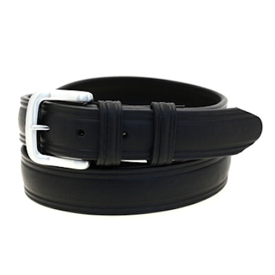 1 1/4" Black Latigo Leather, domed belt