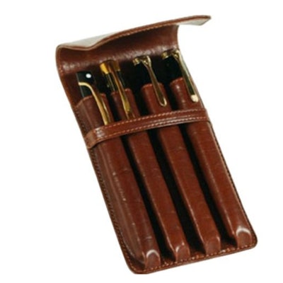 Aston Leather Brown Finger Style Quad Pen Case: Amazon.ca: Home & Kitchen