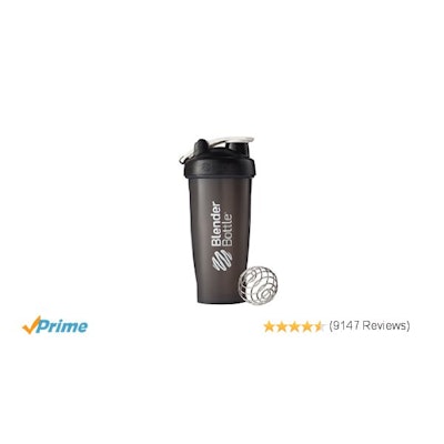 Amazon.com: BlenderBottle Classic Loop Top Shaker Bottle, Black/Black, 28-Ounce 