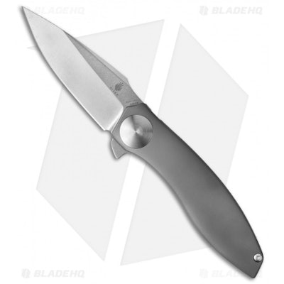Kizer John Gray S.L.T. Flipper Knife Titanium (3.5" Stonewash) Ki4474A1 - Blade 