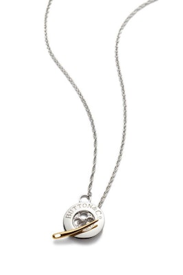 Sterling Silver Button Necklace with Gold Needle – Button & Co.