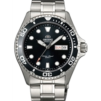 Orient Black Dial Ray II Automatic Dive Watch w/ SS Bracelet #AA02004B