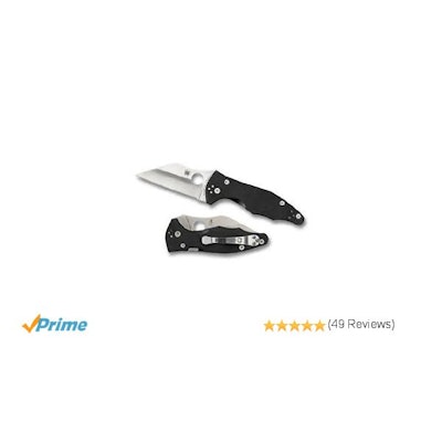 Amazon.com: Spyderco Yojimbo2 G-10 Plain Edge Knife, Black: Sports & Outdoors