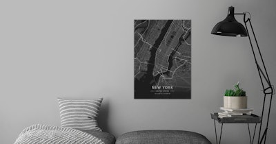 New York, United States by DesignerMap Art