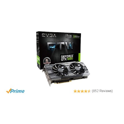 Amazon.com: EVGA GeForce GTX 1080 FTW GAMING ACX 3.0, 8GB GDDR5X, RGB LED, 10CM 