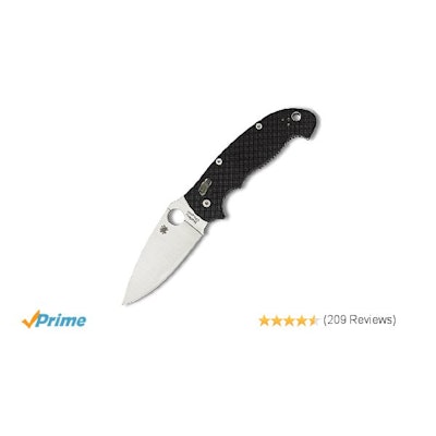 Amazon.com : Spyderco Manix 2 XL Black G-10 PlainEdge knife : Hunting Folding Kn