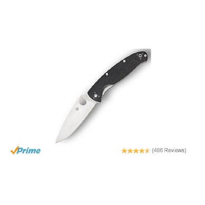 Spyderco Resilience Black G-10 PlainEdge Knife : Hunting Folding Kn
