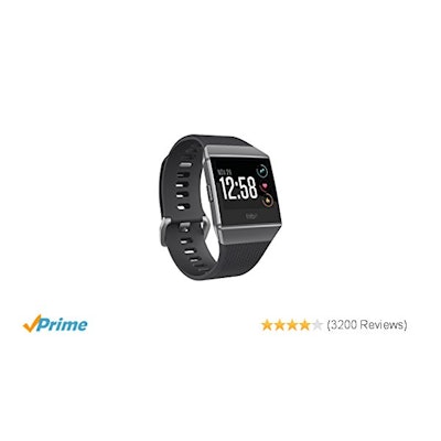 Amazon.com: Fitbit Ionic Smartwatch, Charcoal/Smoke Gray, One Size (S & L Bands 