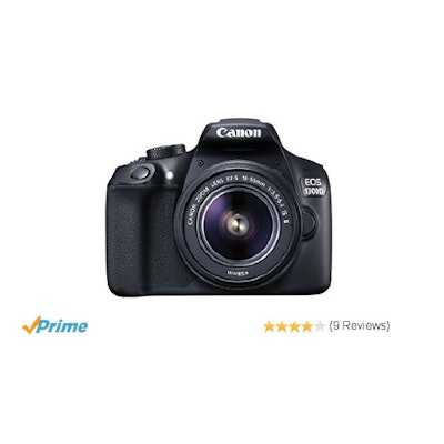 Amazon.com : Canon EOS 1300D EF-S 18-55mm 18.7MP CMOS 5184 x 3456 Pixels (Black)