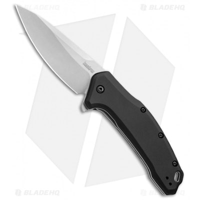 Kershaw Link | 3.25" Drop Point Knife | Black | Stonewashed | Blade HQ