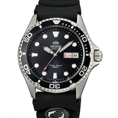 Orient Black Dial Ray II Automatic Dive Watch w/ Rubber Strap #AA02007B