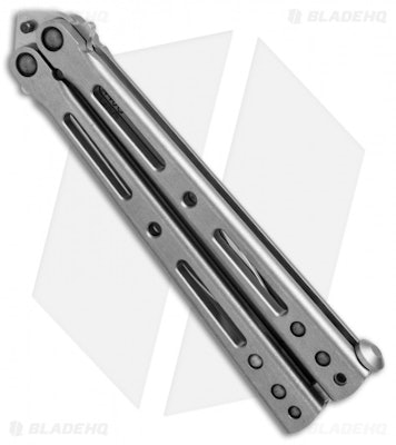 DogBite Knives DB3.1 Balisong Butterfly Knife Gray Ti (4" Stonewash) - Blade HQ