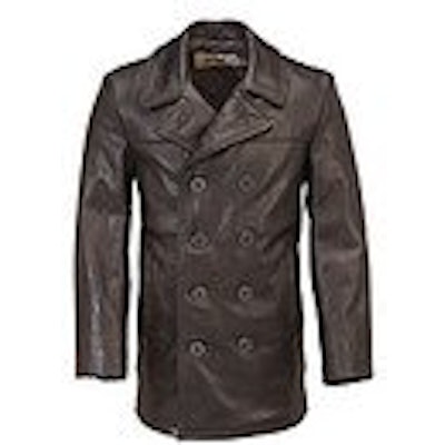 Leather Naval Pea Coat, Military Clothing