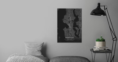 Seattle, United States by DesignerMap Art